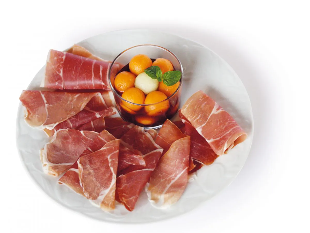 Prosciutto di San Daniele with melon in port. (Courtesy of Principe)