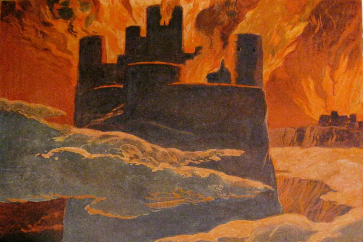 A scene from the last phase of Ragnarok, a series of apocalyptic events described in Norse mythology that will define the end of the world, painted by Emil Doepler (1855-1922). (Wikimedia Commons)