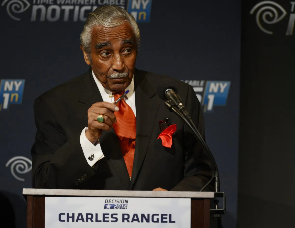 Incumbent Congressman Charles Rangel participates in the NY1 Democratic Primary debate at Lehman College in New York, Wednesday, June 11, 2014. Rangel is seeking his party’s nomination to run for re-election in New York’s 13th Congressional District. (AP Photo/New York Daily News, Peter Gabel)