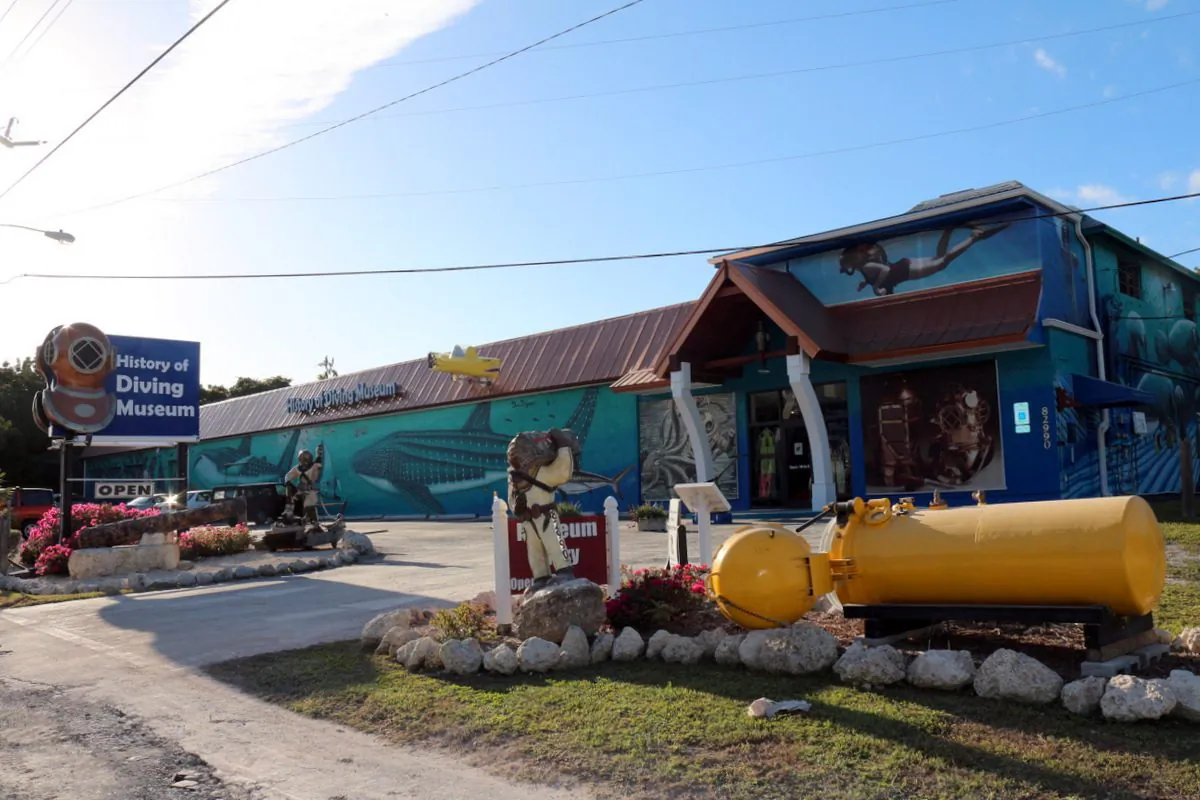 Outside view of the History of Diving Museum. Family fun where visitors can spend a hour or a day.  Sally and her late husband Joe created the museum. (Myriam Moran copyright 2014)