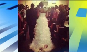 Bride Attaches Her Baby to Wedding Dress (Video)