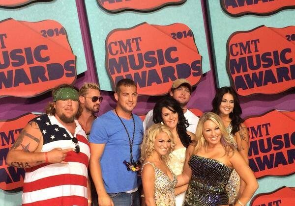 The cast of Party Down South at the CMT Music Awards on Wednesday night. 