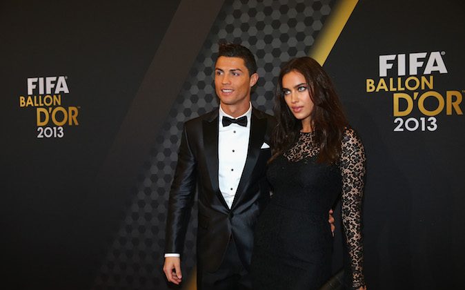 FIFA Ballon d'Or nominee Cristiano Ronaldo of Portugal and Real Madrid and Irina Shayk arrive during the FIFA Ballon d'Or Gala 2013 at the Kongresshalle on January 13, 2014 in Zurich, Switzerland. (Martin Rose/Bongarts/Getty Images)