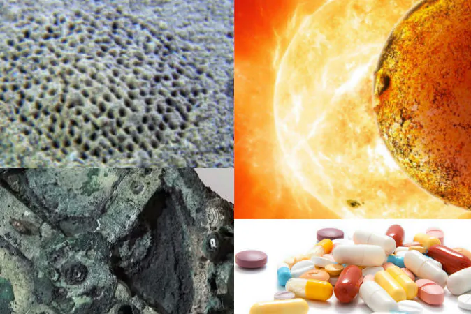 Top right: A burrow left by a  creature scientists still have never been able to find. (Wikimedia Commons) Top right: Kepler 78b, a planet that stands up against heat in an unexpected way. (David A. Aguilar, CfA, via NASA) Bottom Left: Part of an ancient computer astoundingly complex for the period in which it was made. (Wikimedia Commons) Bottom right: Fake pills and other placebo treatments seem to actually heal, but exactly how the placebo effect works is as yet unknown. (Thinkstock)
