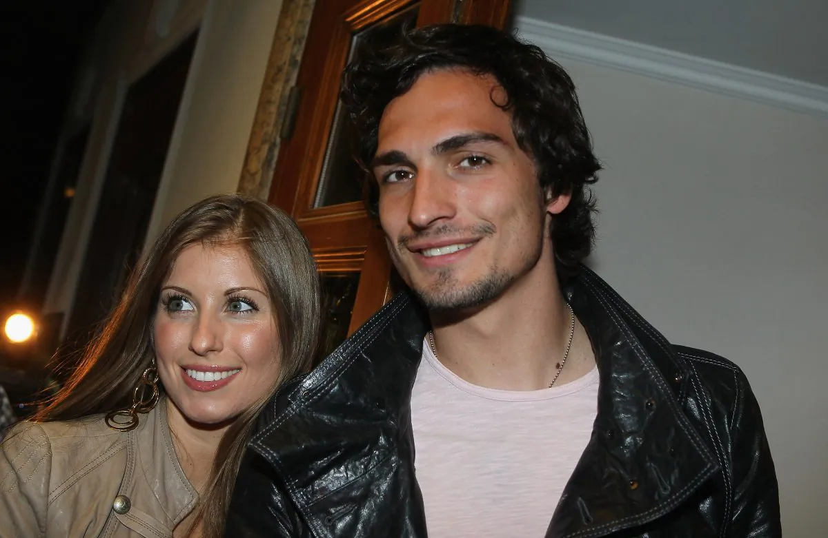 Mats Hummels and his girl-friend Cathy Fischer pose before celebrate winning the German Championships at a restaurant on April 30, 2011 in Dortmund, Germany. (Christof Koepsel/Bongarts/Getty Images)