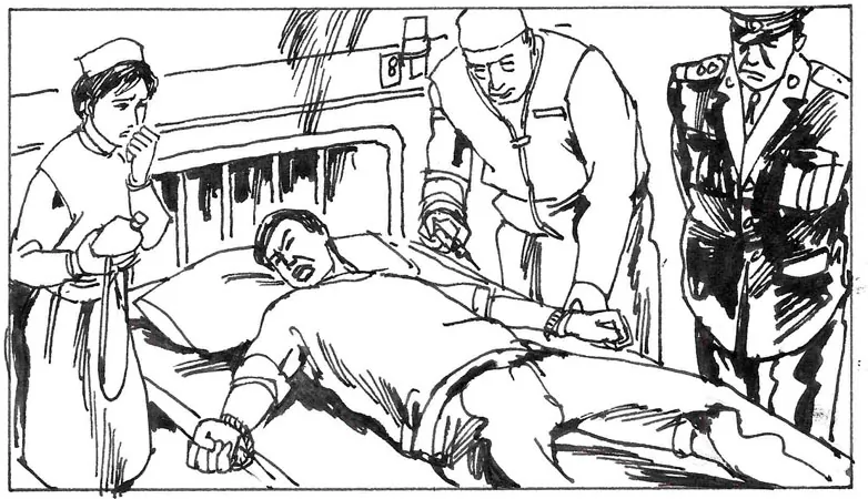 An artists's depiction of organ harvesting from a Falun Gong practitioner in China. (Epoch Times)