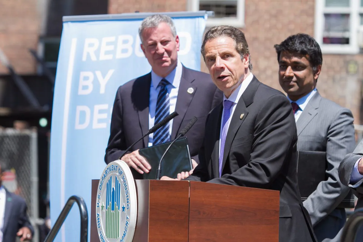 NY Governor Andrew Cuomo at the conclusion of Rebuild for Design, New York City, June 2, 2014. (Benjamin Chasteen/Epoch Times)