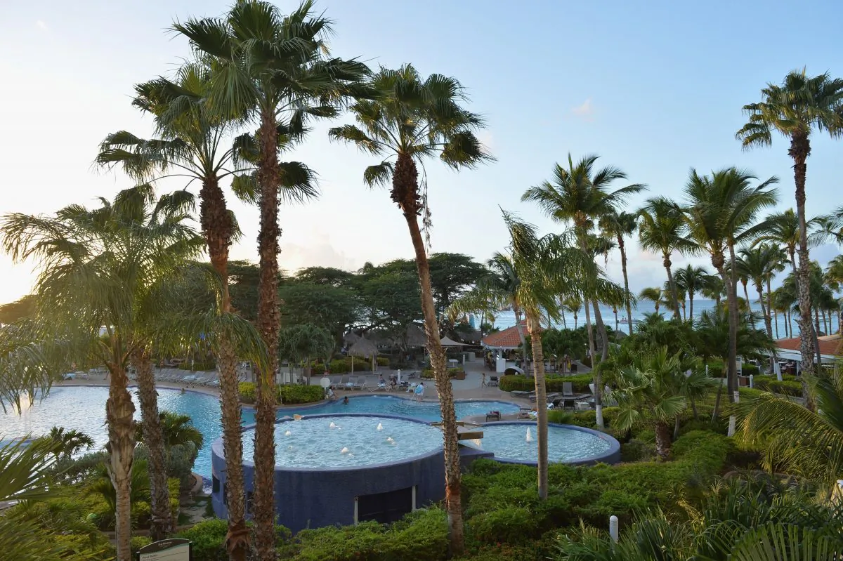 A resort on Aruba. The island nation is building a 3.5-MW solar airport, perhaps the largest such installation in the world. (Andrew H. Walker/Getty Images)