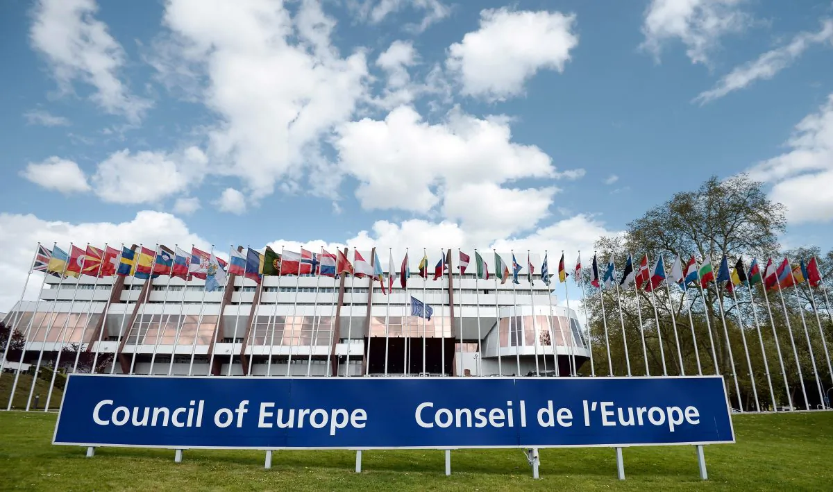 European flags fly in front of the Council of Europe building in Strasbourg, eastern France, on April 8, 2014. On July 9, the Council adopted the Council of Europe Convention against Trafficking in Human Organs. (Frederick Florin/AFP/Getty Images) 