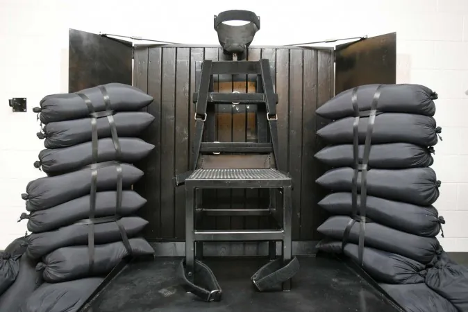 In this June 18, 2010, file photo, the firing squad execution chamber at the Utah State Prison in Draper, Utah, is shown.  (Trent Nelson/AP)