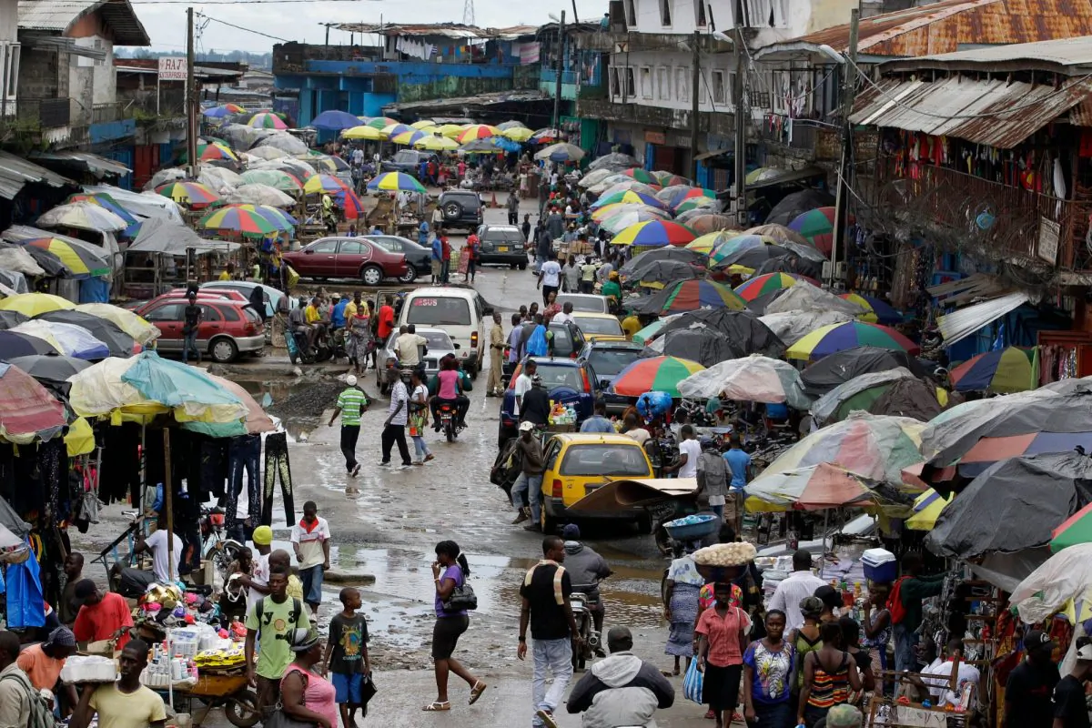 A street market in Monrovia, Liberia.