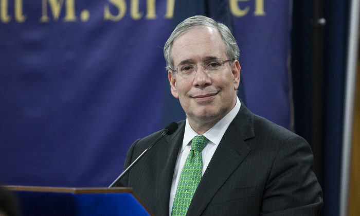 New York City Comptroller Scott Stringer at Mount Carmel Baptist Church in Far Rockaway, N.Y., May 20. A report released Wednesday by Stringer's office indicates that every third school was over 100 percent of its capacity according to 2012 data. (Samira Bouaou/Epoch Times)