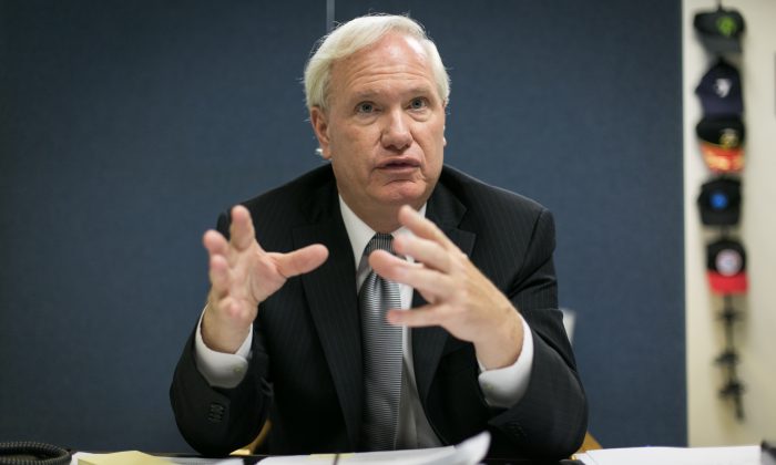 Tony Avella in his office in Queens, New York City, on June 24. (Benjamin Chasteen/Epoch Times)