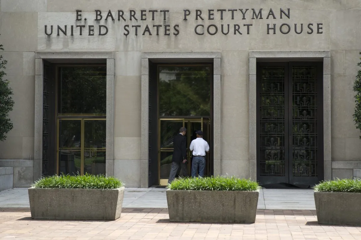 A view of the E. Barrett Prettyman Federal Courthouse that houses the US Court of Appeals for the DC Circuit, on Tuesday, July 22, 2014, in Washington. (AP Photo/ Evan Vucci)