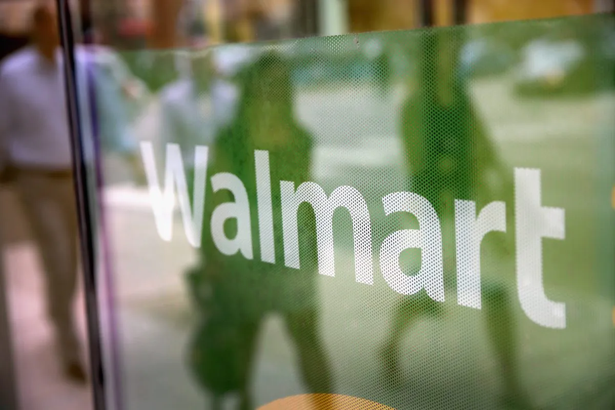 The Walmart logo in a store in Chicago, Illinois, on Aug. 15, 2013. Walmart in the world's largest retailer. (Scott Olson/Getty Images)
