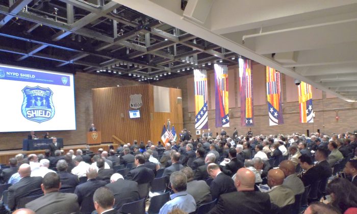 Over 400 law enforcement and private security professionals attending the NYPD SHIELD summer conference on July 16, 2014. (Vincent J. Bove)
