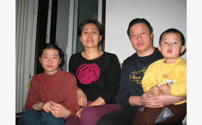 Gao Zhisheng with his wife Geng He and their two children. (Hu Jia)