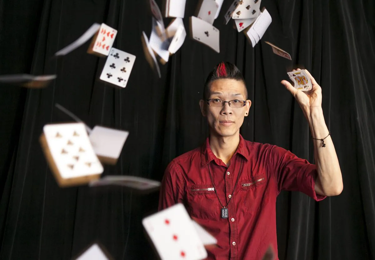 Roger Quan, also known as Rogue, at his magic shop in Elmhurst, Queens, on July 15. Rogue has performed his tricks on “America’s Got Talent.” (Samira Bouaou/Epoch Times)