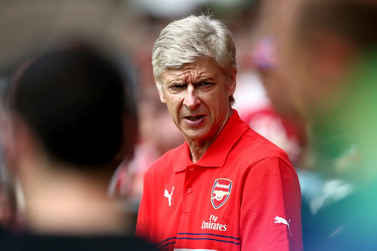 Arsenal manager Arsene Wenger looks on during the pre season friendly match between Borehamwood and Arsenal at Meadow Park on July 19, 2014 in Borehamwood, England. (Photo by Jordan Mansfield/Getty Images)