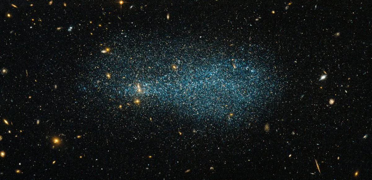 A dwarf galaxy: A challenge for modern cosmology? This dwarf galaxy ESO 540-31 is more than 11 million light-years from Earth, in the constellation of Cetus (The Whale). (Luca LimatolaESA/Hubble/NASA)