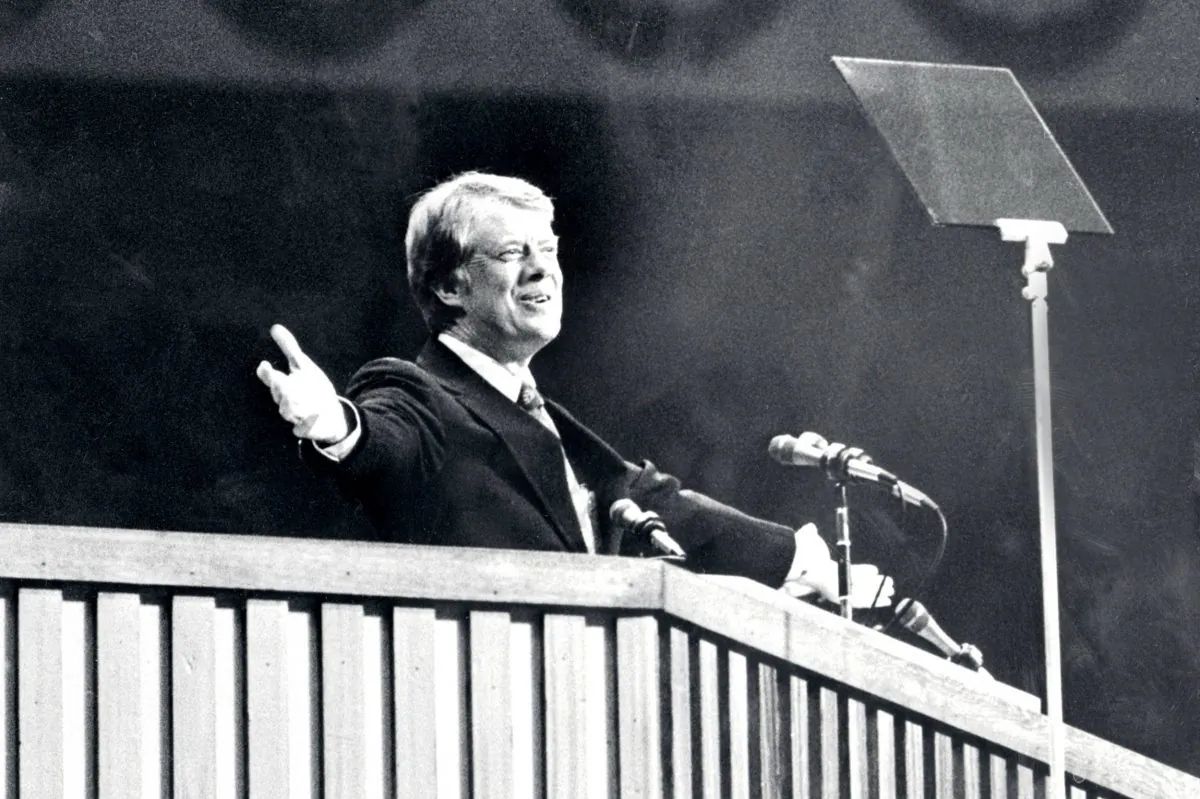 File photo dated June 1976 of Democratic candidate for the US Presidency Jimmy Carter during the Democratic National Convention in New York City. (AFP/Getty Images)
