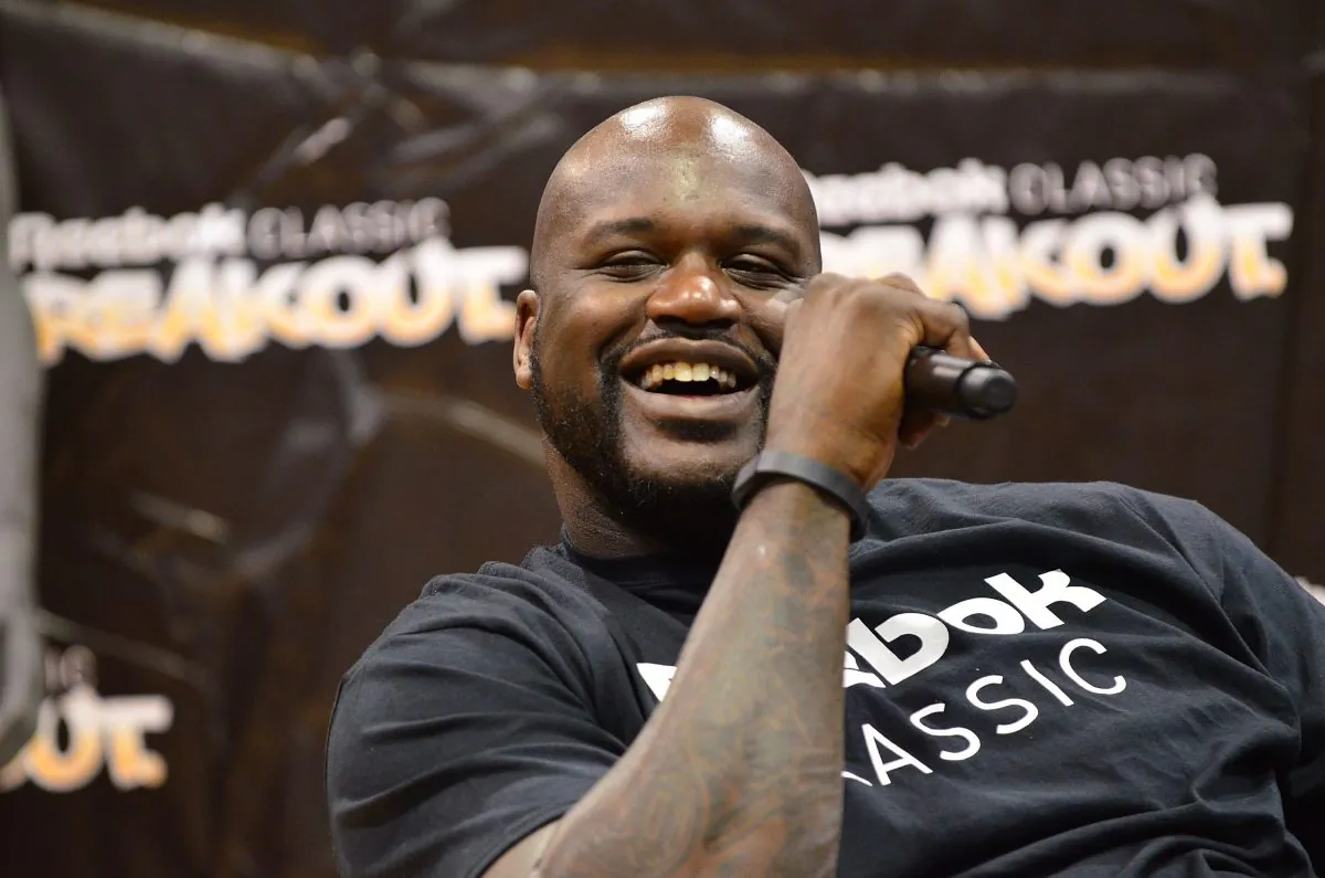 Former NBA player Shaquille O' Neal at Philadelphia University in Philadelphia, Pa., on July 9, 2014 . (Lisa Lake/Getty Images for Reebok)