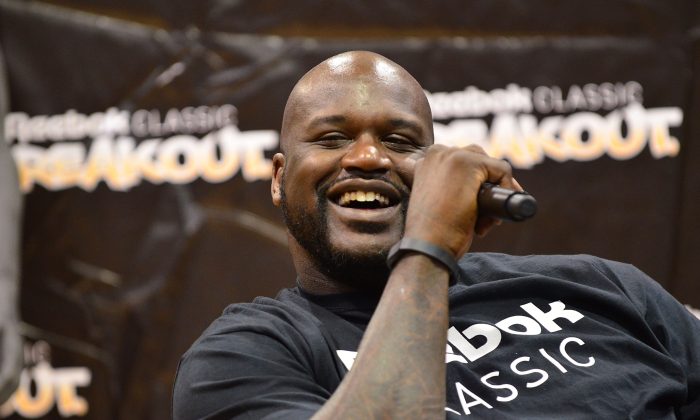 Former NBA player Shaquille O' Neal at Philadelphia University in Philadelphia, Pa., on July 9, 2014 . (Lisa Lake/Getty Images for Reebok)