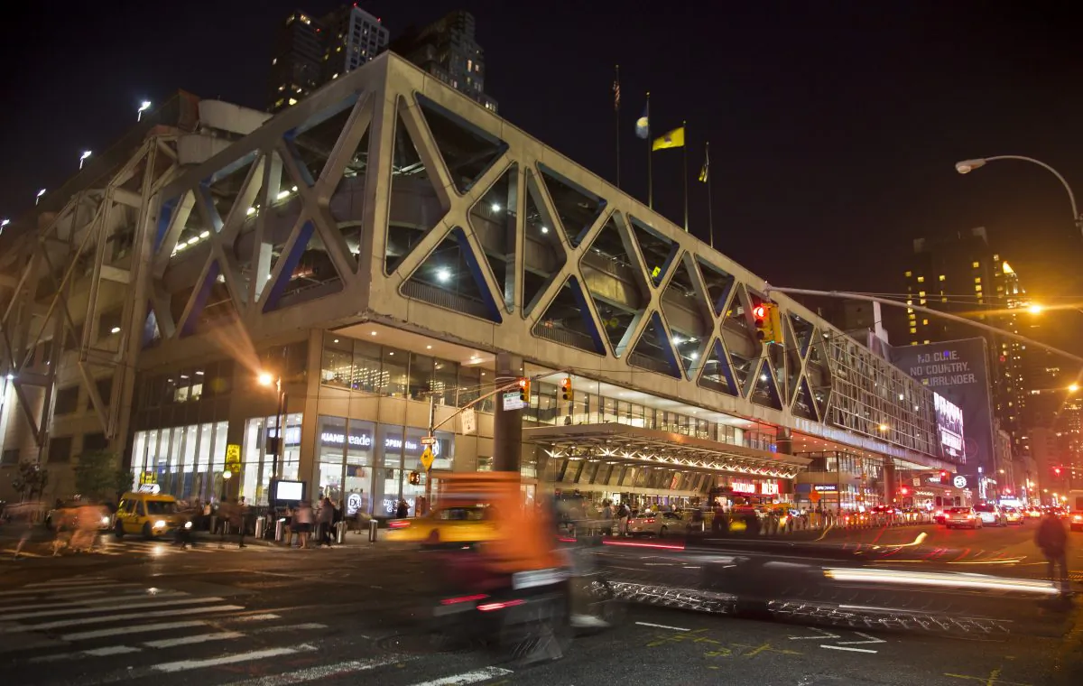 The 64-year-old Port Authority bus terminal used by both commuters from New Jersey and travelers from the rest of the country has received millions in funding for new repairs, New York, Friday, July 25, 2014. (AP Photo/Bebeto Matthews)