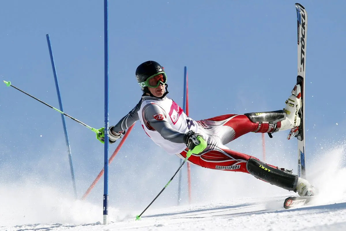 “Slalom Action” by Polish photographer Andrzej Grygiel (PAP-Polska Agencja Prasowa) won second prize in the Sports Action Singles category. (Courtesy World Press Photo)