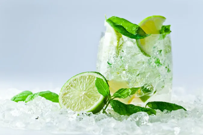Mint and lime in water (Shutterstock*)