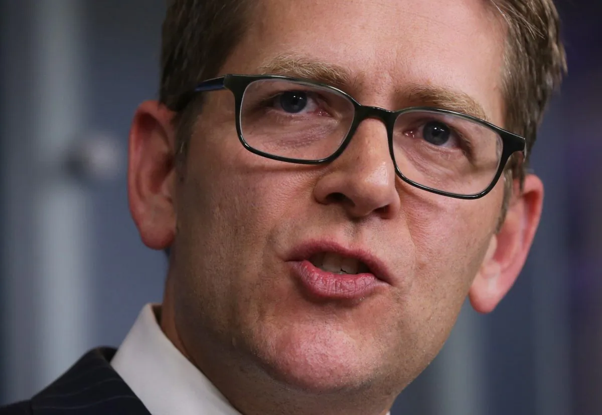 White House Press Secretary Jay Carney speaks during his last White House news briefing at the James Brady Press Briefing Room of the White House June 18, 2014 in Washington, DC. Jay Carney was stepping down from his position as the White House Press Secretary. (Alex Wong/Getty Images)