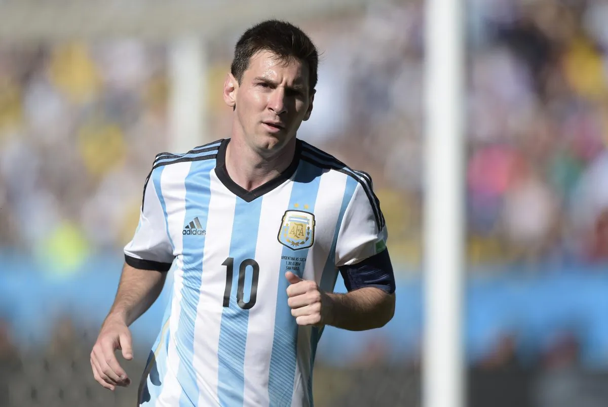 Argentina's forward and captain Lionel Messi is pictured during a Round of 16 football match between Argentina and Switzerland at Corinthians Arena in Sao Paulo during the 2014 FIFA World Cup on July 1, 2014. (JUAN MABROMATA/AFP/Getty Images)
