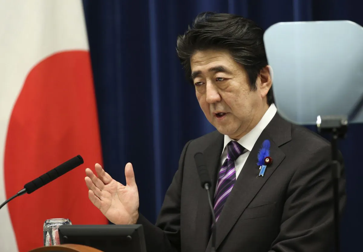 Japanese Prime Minister Shinzo Abe speaks during a press conference at his official residence in Tokyo Tuesday, July 1, 2014. (AP Photo/Koji Sasahara)