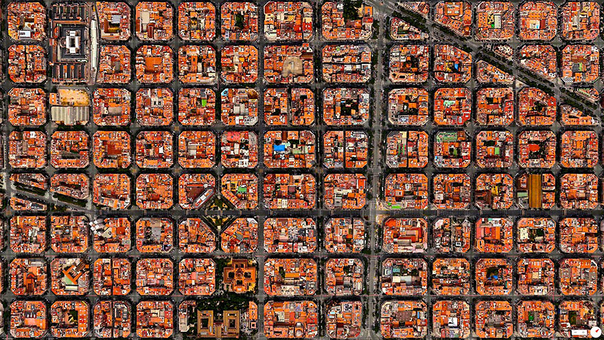 Barcelona, Spain. (Overviews created with Apple Maps, satellite imagery courtesy of Digital Globe)