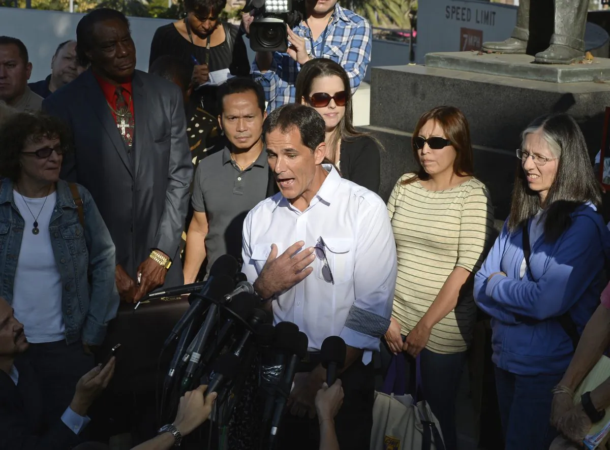 Jurors speak during a news conference following the verdict of the Jackson V. AEG Live civil trial for the death of Michael Jackson, in Los Angeles on Oct. 2, 2013. (Kevork Djansezian/Getty Images)