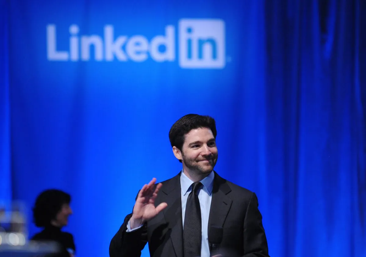 LinkedIn CEO Jeff Weiner hosts a town hall meeting in Mountain View, Calif., on Sept. 26, 2011. (Mandel Ngan/AFP/Getty Images)