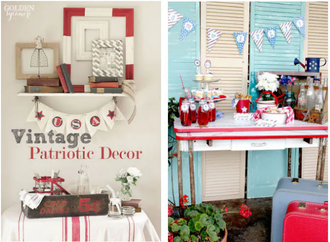 Vintage Patriotic Decor via The Golden Sycamore on Hometalk.