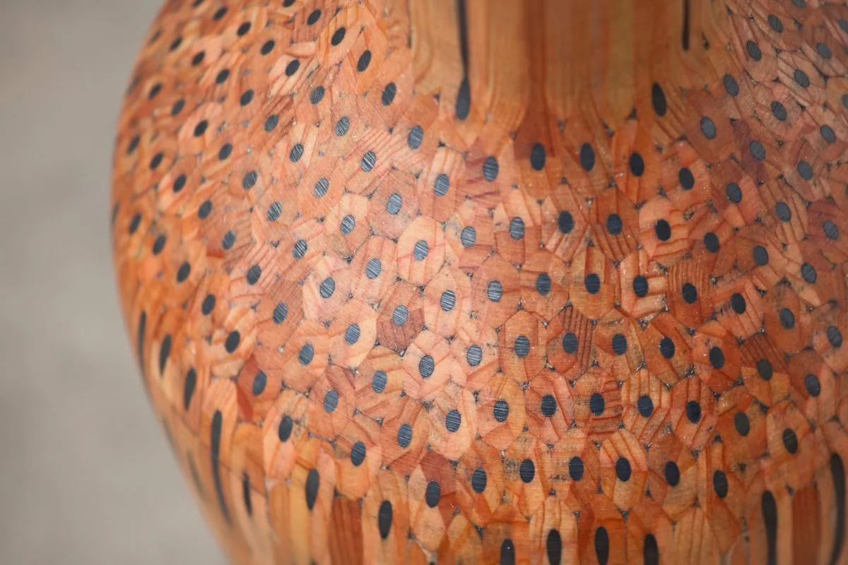 "Dragonfruit," a vase made of pencils. (Courtesy of Tuomas Markunpoika)