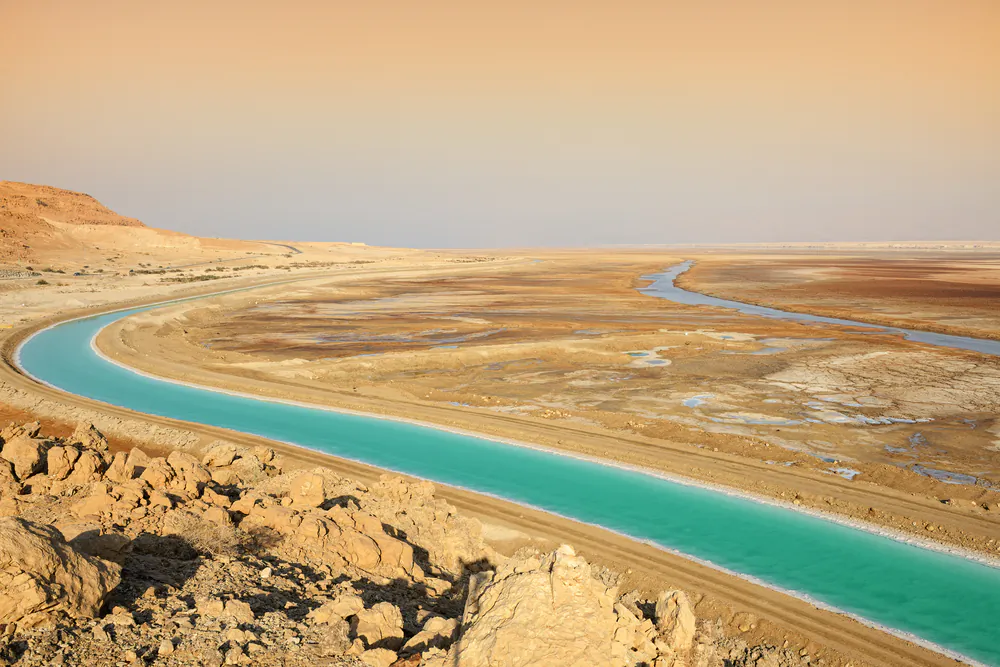 The channel between the two parts of the Dead Sea in Israel. (Shutterstock*)
