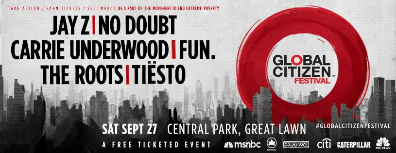Global Citizen Announces its Lineup for its Festival at Central Park. Photo Credit: Global Citizen