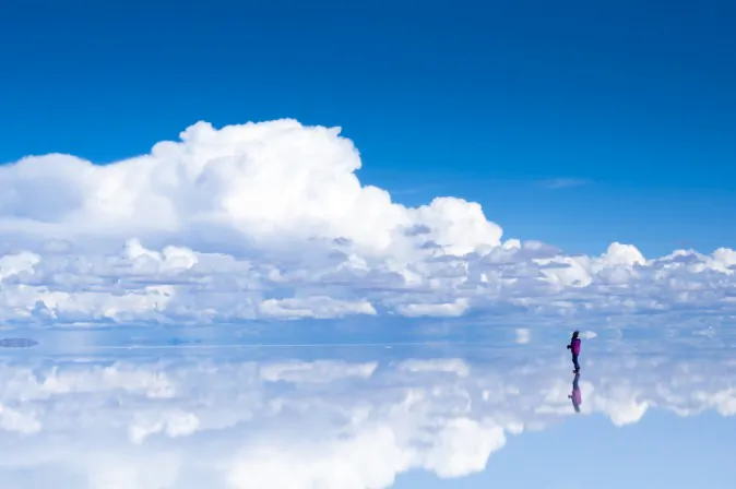 At the Salar de Uyuni salt plane in Bolivia, still and shallow water often reflects the mountains with startling clarity. This region's mystique goes beyond this natural phenomenon, however—author Jim Allen says this area may be home to the fabled Atlantis. (Shutterstock*)