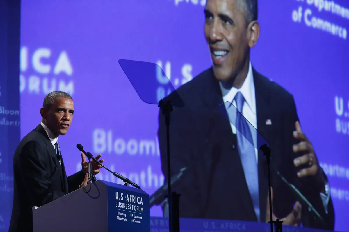 U.S. President Barack Obama delivers closing remarks during the U.S.-Africa Business Forum in Washington, D.C., on Aug. 5, 2014. (Chip Somodevilla/Getty Images)