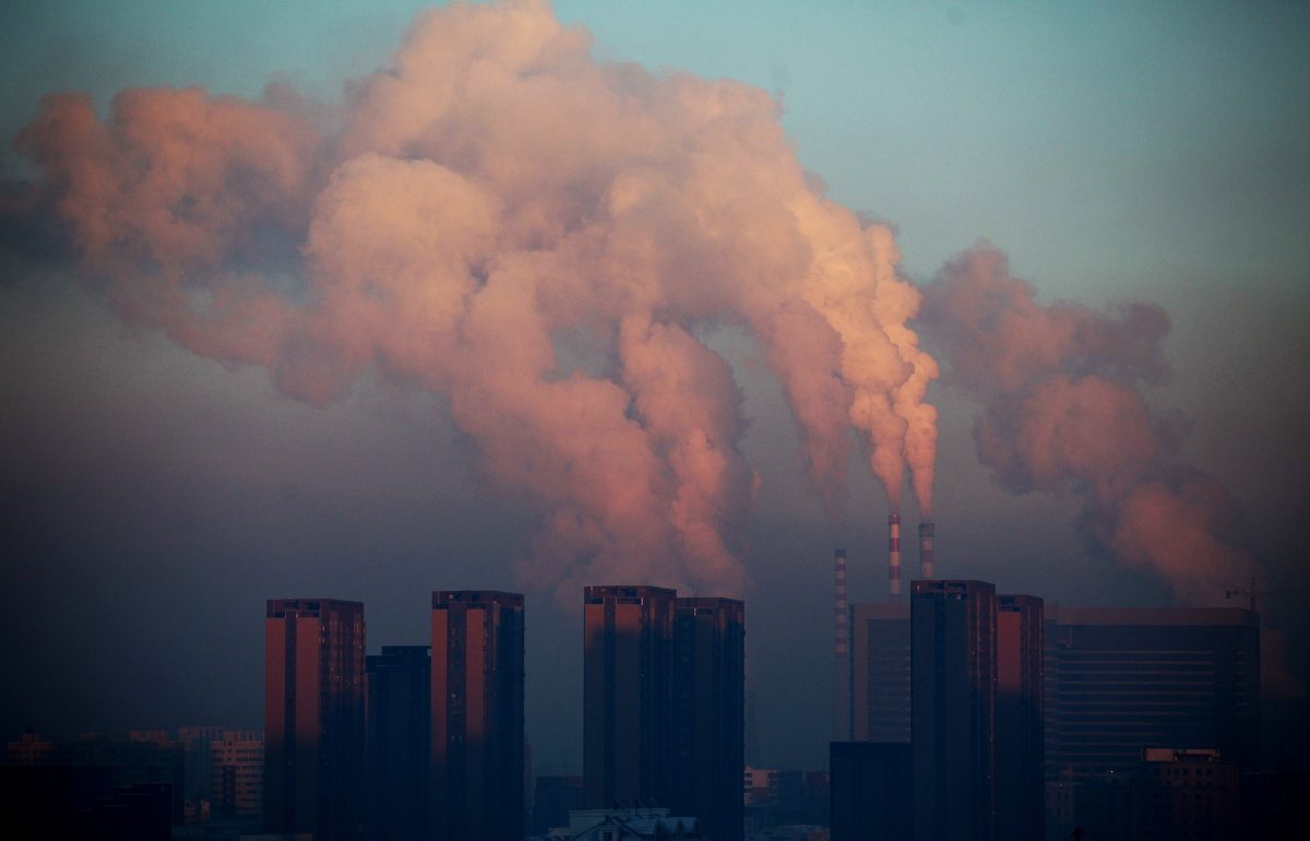 A thermal power plant discharging heavy smog into the air in Changchun, northeast China’s Jilin Province, in January 2013. (STR/AFP/Getty Images)
