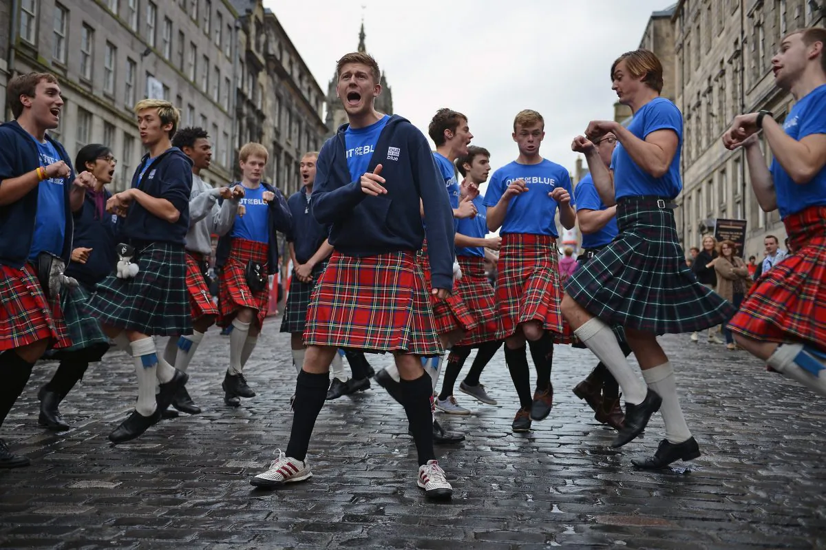 Street entertainers perform on the Royal Mile on the final day of the Edinburgh Festival Fringe on August 27, 2012 in Edinburgh, Scotland. The Edinburgh Festival Fringe is the largest arts festivals in the world, it was established as an alternative to the International Festival also held in August, and celebrates it's 66th anniversary this year. (Jeff J Mitchell/Getty Images)