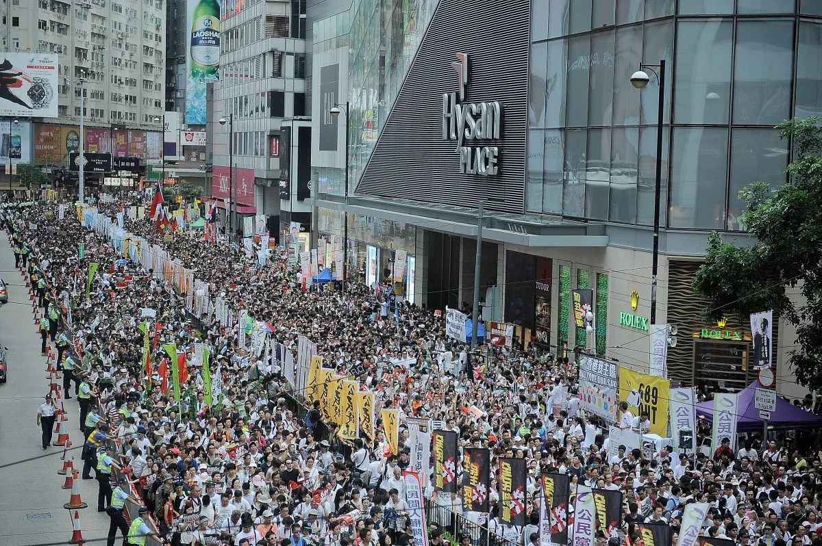 The annual pro-democracy protest in Hong Kong on July 1, 2014. (Anthony Kwan/Getty Images)