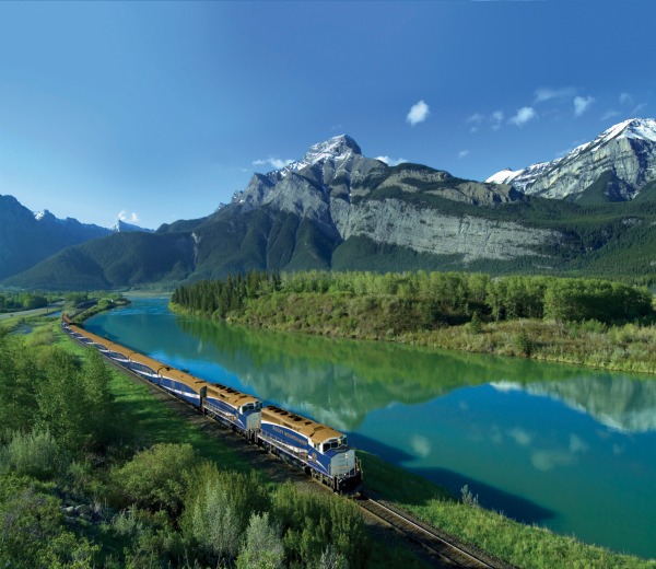 The Canadian train in The Rockies. Photo courtesy Canada Keep Exploring.