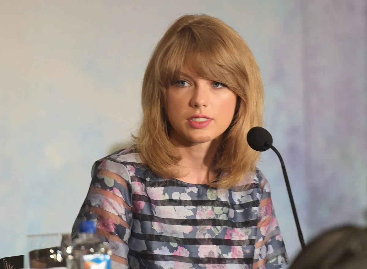 Actress/musician Taylor Swift takes part in a press conference for the Weinstein Company's "The Giver"at JW Marriott Essex House on Aug. 12, 2014 in New York City. Michael Loccisano/Getty Images for The Weinstein Company)