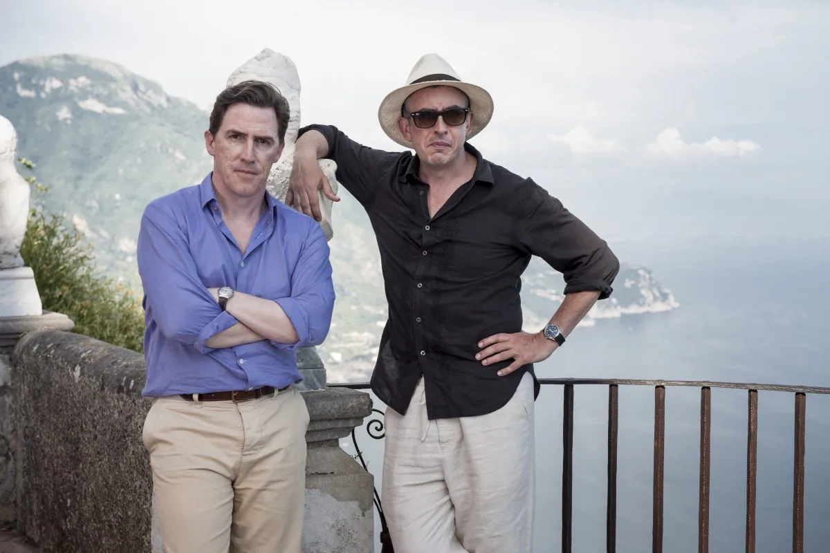 Rob Brydon and Steve Coogan play exaggerated versions of themselves in “The Trip to Italy,” Michael Winterbottom’s follow-up to his 2010 film “The Trip.” (IFC Films)

