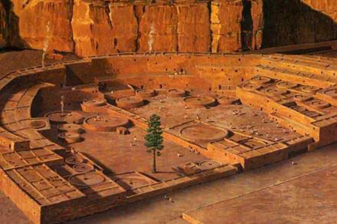 Digital reconstruction of the Chaco Canyon. (Saravask via wikimedia commons)