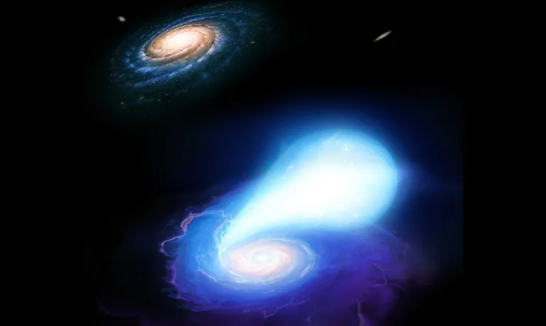 Researchers say stars ejected from their host galaxies may explain how isolated supernova explosions happen. (©Mark A. Garlick/space-art.co.uk/University of Warwick)